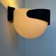 Pair of vintage wall lights, white and black Perspex, Sweden 1970