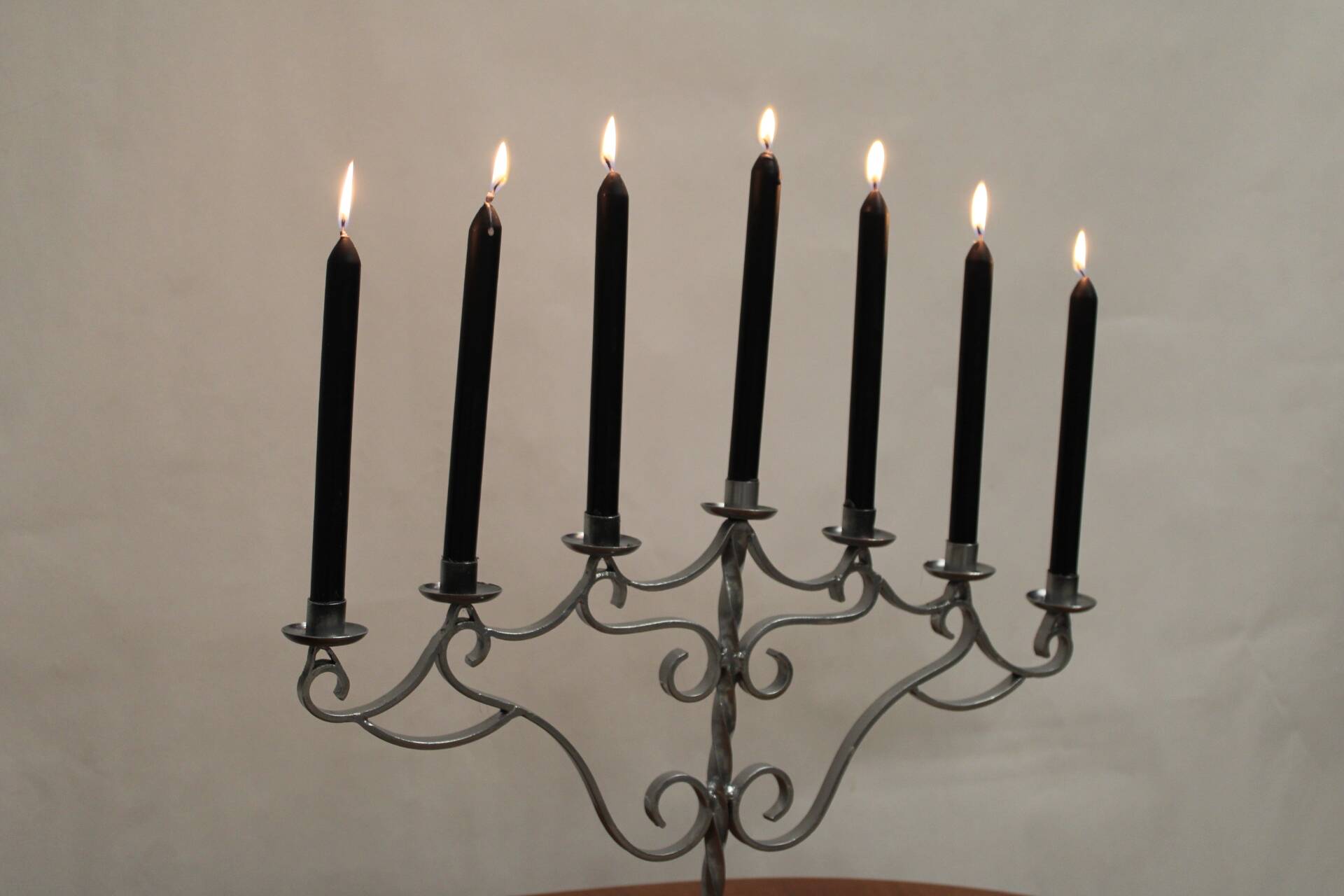 7-candle Christmas candlestick in silver painted steel Sweden