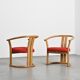 Pair of beech armchairs by Isamu Kenmochi, Japan circa 1965