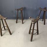 Mid century brutalist bar stools - set of 4, 1960s