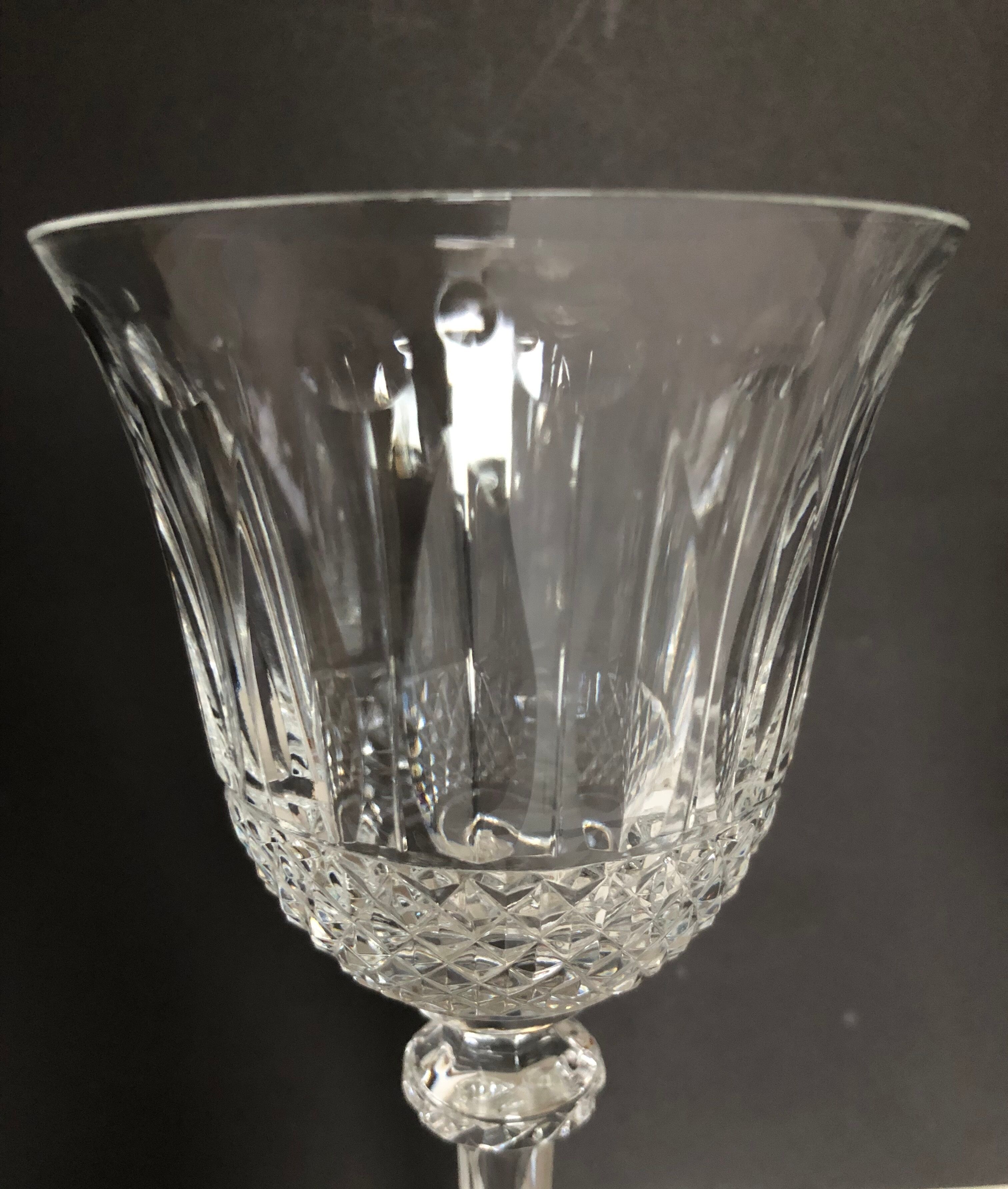 6 glasses of white wine in Saint Louis crystal, Tommy model
