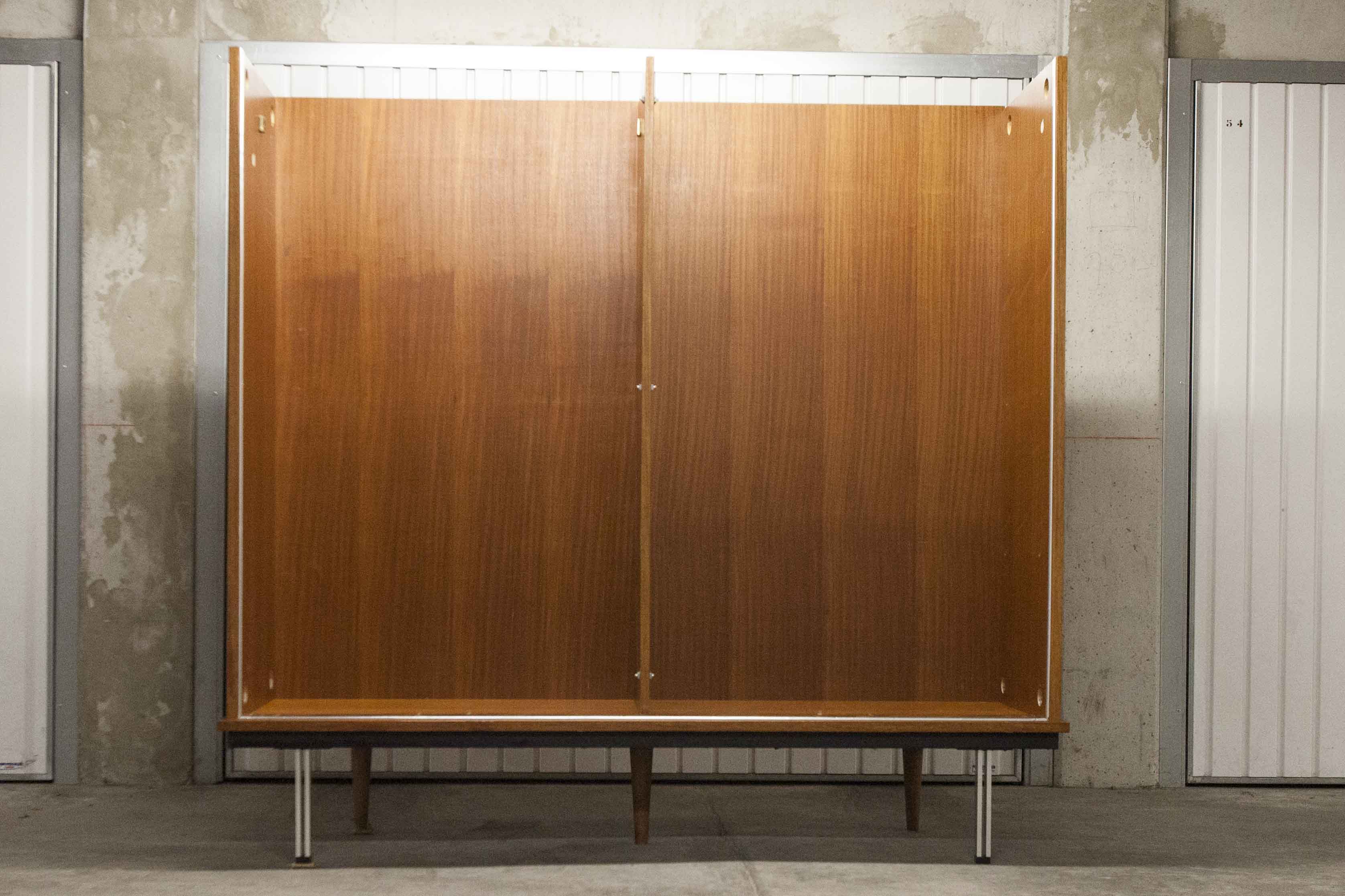Wardrobe 1970 teak 4 doors half wardrobe half shelf 182 cm