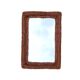 Vintage rectangular woven rattan wall mirror