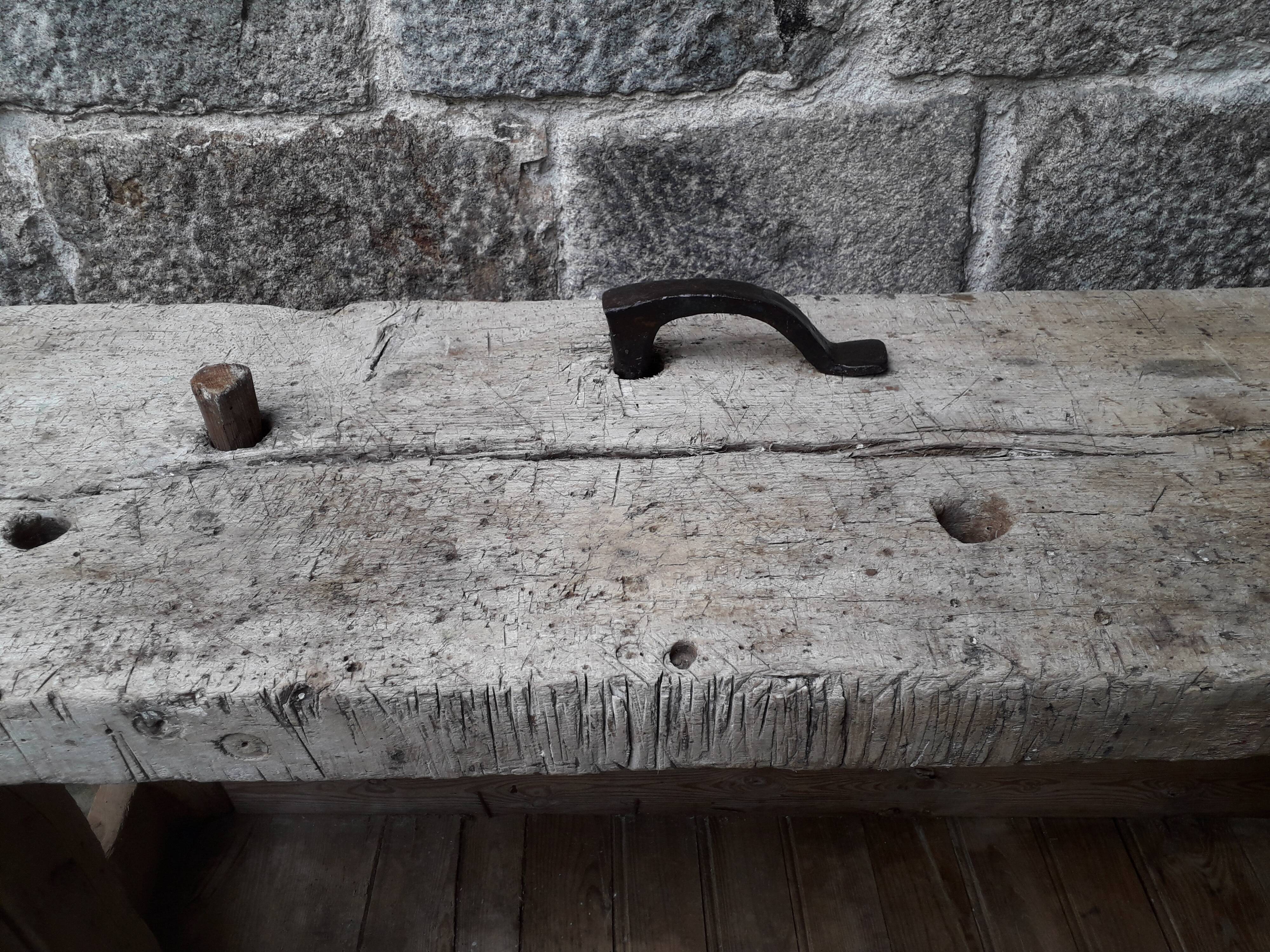 Old in solid beech workbench 237 cm