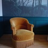 Vintage velvet toad armchair
