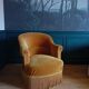 Vintage velvet toad armchair
