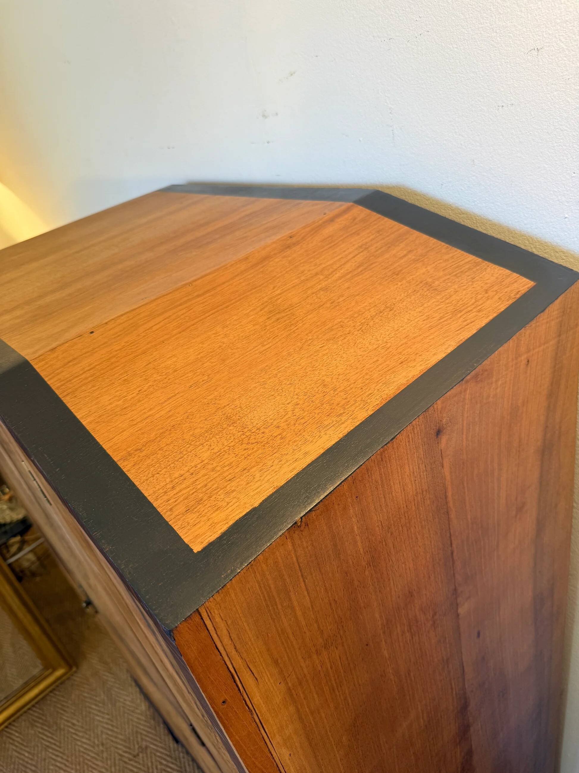 Vintage art deco storage furniture (dresser, wardrobe) in burr walnut