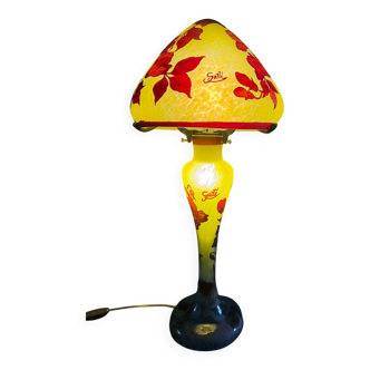 large glass paste lamp signed Gallé Tip art nouveau