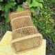 Corbeille vintage en osier et scoubidou