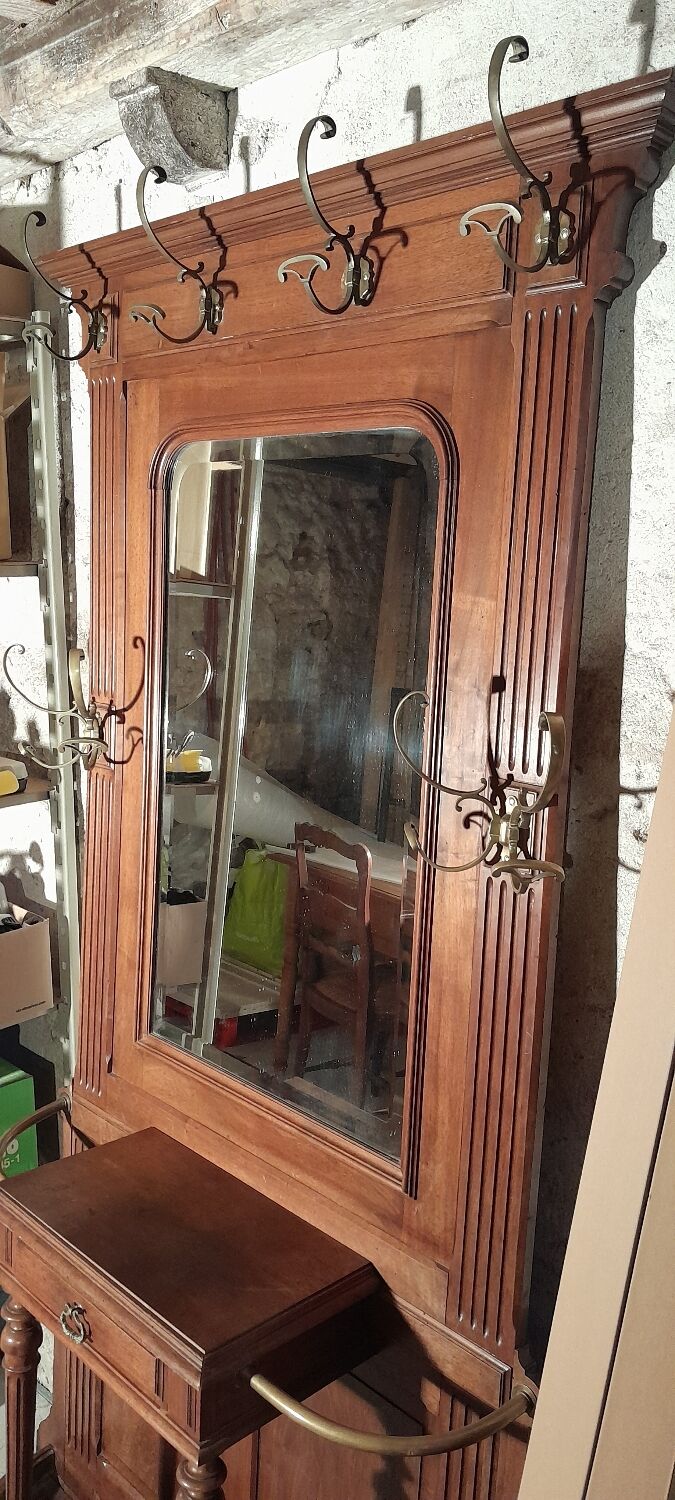 Walnut coat rack wardrobe