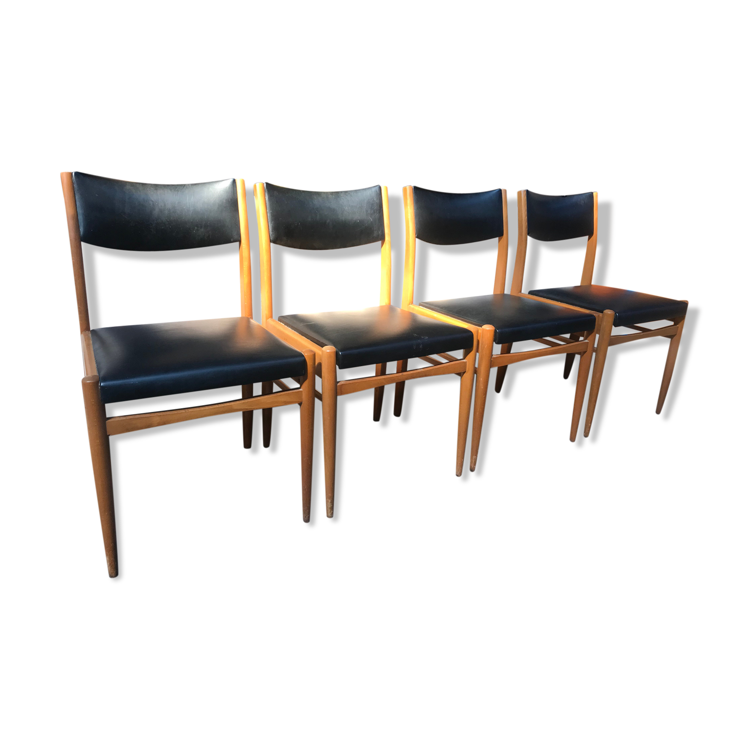 4 scandinavian chairs skai black