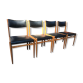 4 chaises scandinaves Skaï noir
