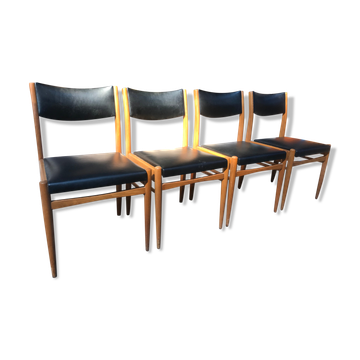 4 scandinavian chairs skai black