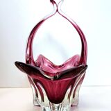 Pair of Pink Murano Glass Bonbonnières / Trinket Bowls, Italy