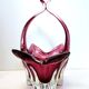 Paire de bonbonnières en verre de Murano rose, Italie