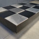 Vintage lacquer and aluminum checkerboard coffee table, 1970s
