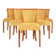 Vintage dining chairs art deco geometric jacquard set of 6
