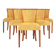 Vintage dining chairs art deco geometric jacquard set of 6