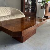 1970s elm burl coffee table / bar