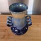 Antique Art Deco vase in blue flame stoneware, numbered 251.