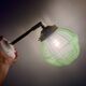 Vintage art deco globe wall light in green glass