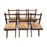 Suite of 6 wooden chairs  1940/1950