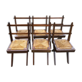 Suite of 6 wooden chairs  1940/1950