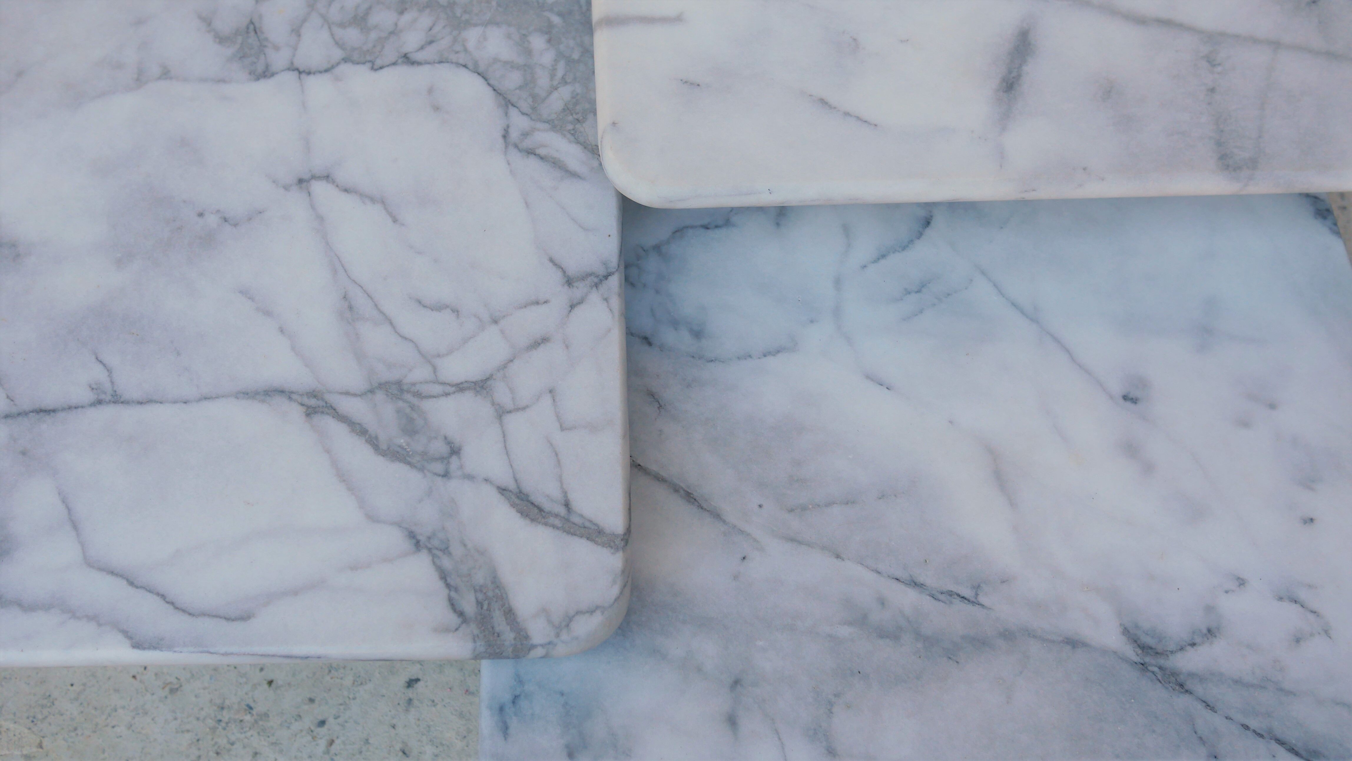 Series of 3 vintage marble coffee tables