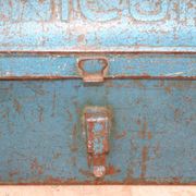 Toolbox (Groundhog) plumber metal away for storage, magazines poerte, gardener or other decoration industrial