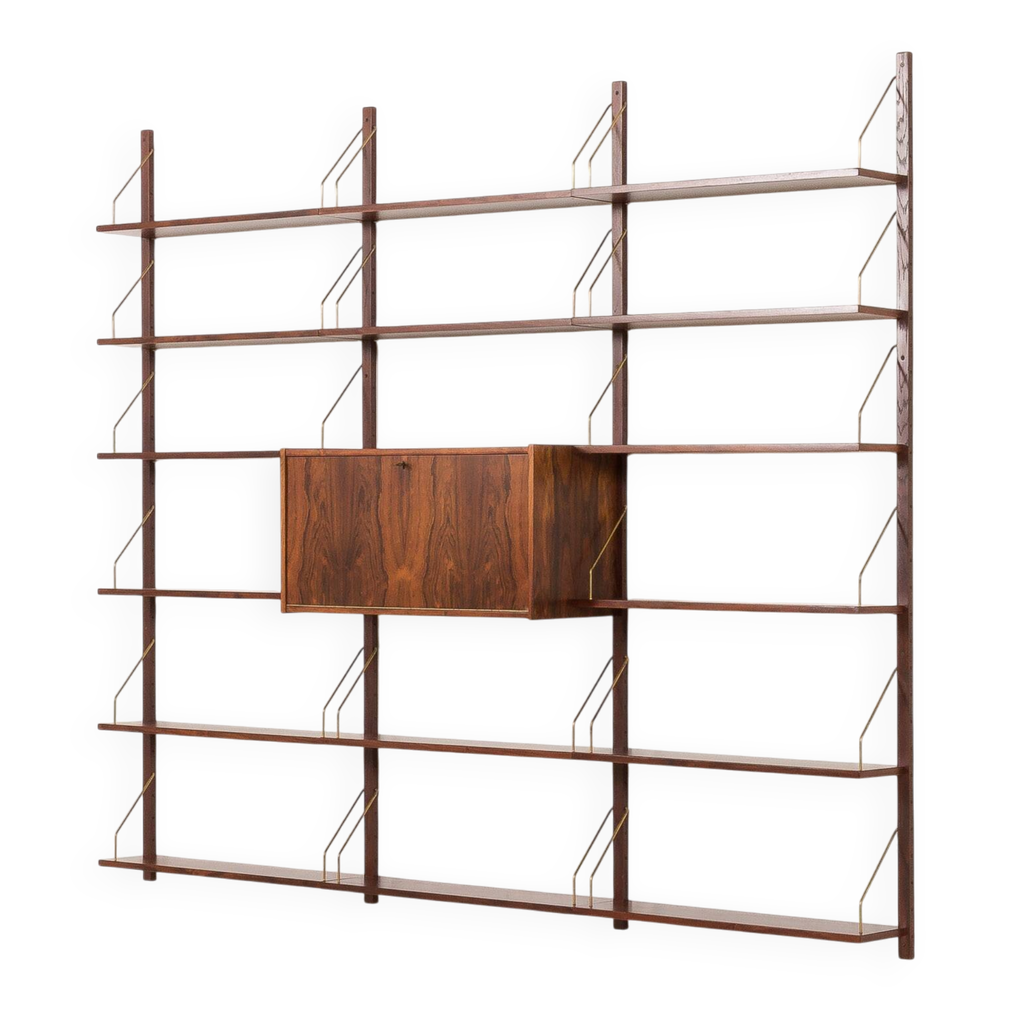 Scandinavian mid-century rosewood shelving unit attributed to Preben Sorensen, 1960s