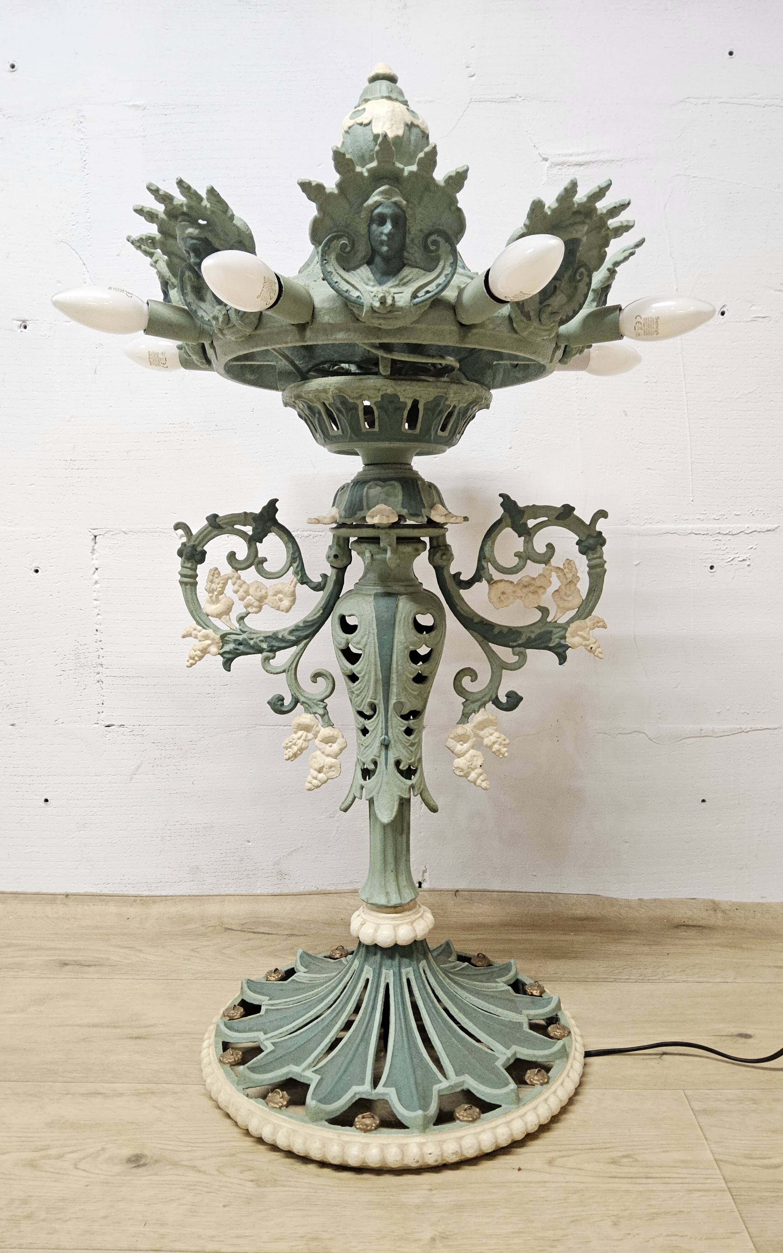 Unique Cast iron Victorian floor lamp art nouveau (converted gas light)