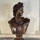 Bronze patina bust medal, Apollo of the Belvedere, bronzier Luppens, 19th century