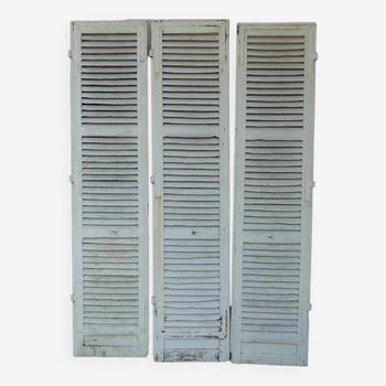 Set of 3 old shutters wooden shutters huteur 268 cm