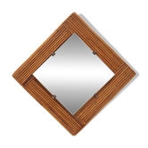 Mid century Square rattan mirror, France, 1960s