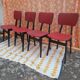 Lot de 4 chaises pieds compas noirs et rouges