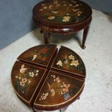Antique Japanese coffee table with stools