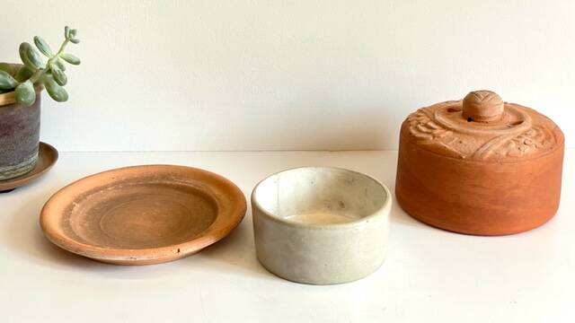 ART NOUVEAU Terracotta BUTTER DISH