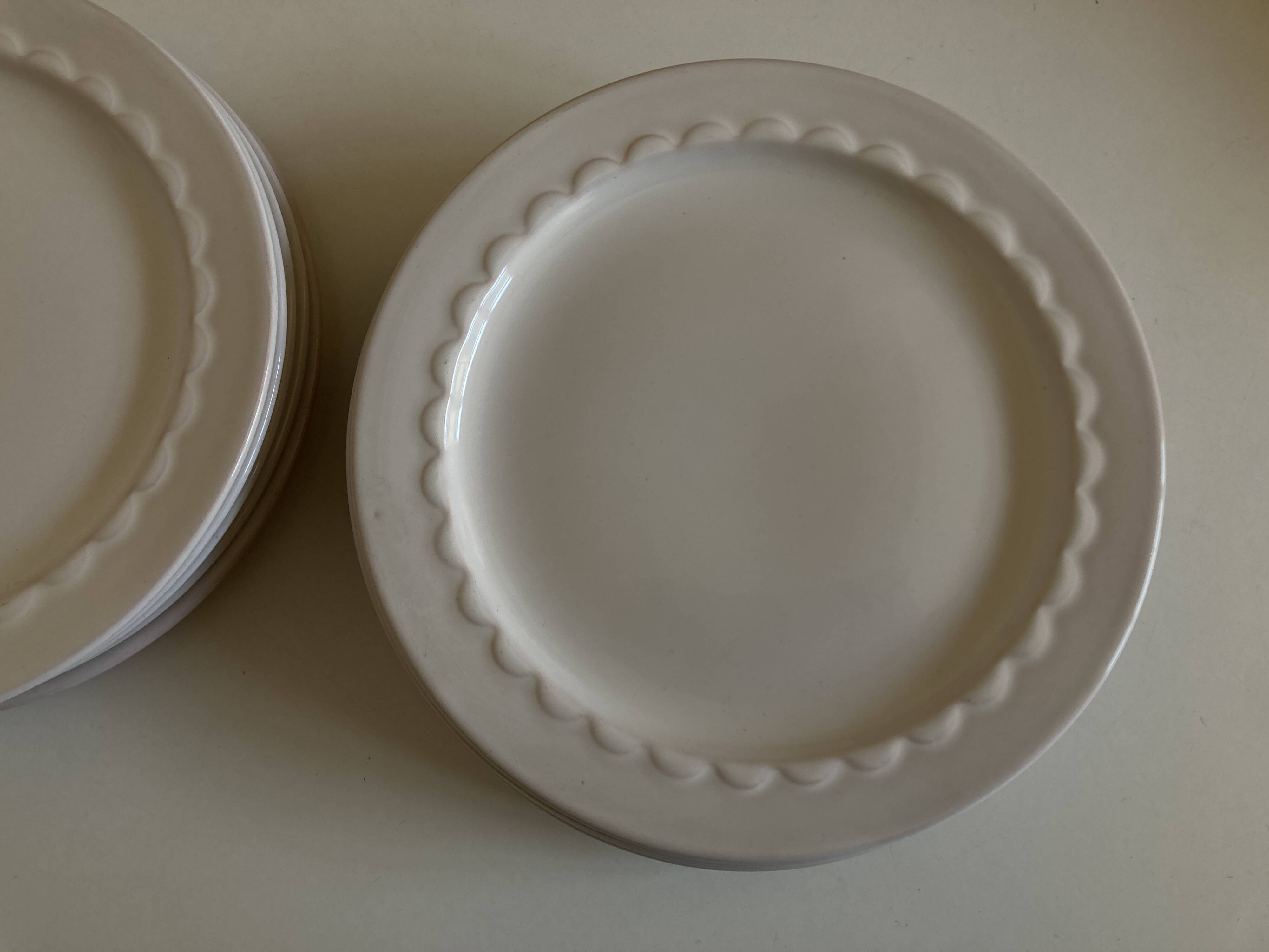 Set of 10 Festons dessert plates by Pierre Motton Gien 1970