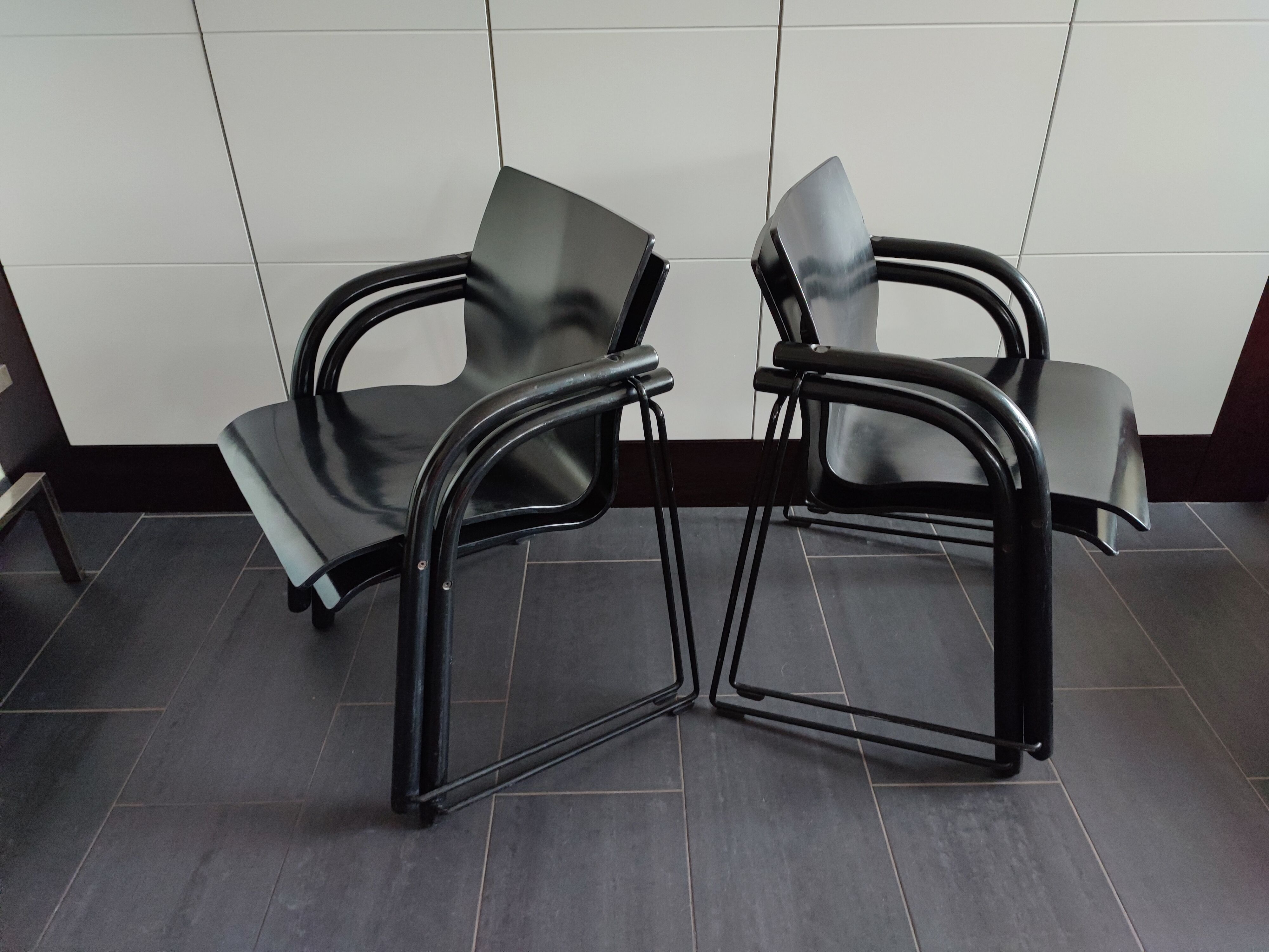 Thonet S320 black chairs