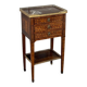 Table d’appoint ou chiffonnière Louis XVI en bois de plaquage, galerie de laiton, fin du XVIIIè