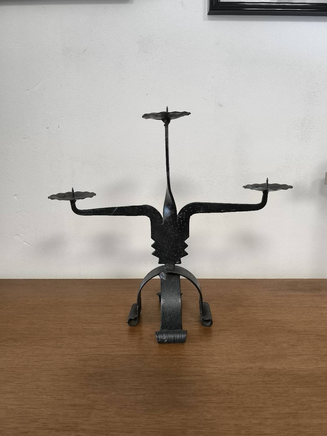 Wrought iron candle holder circa 1960