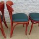 6 professional bar bistro chairs with green imitation seats in their patinas