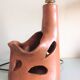Ceramic lamp terracotta and lampshade wool 50/60