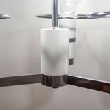 Space Age Three Lights Chromed Chandelier, Italy 1970s