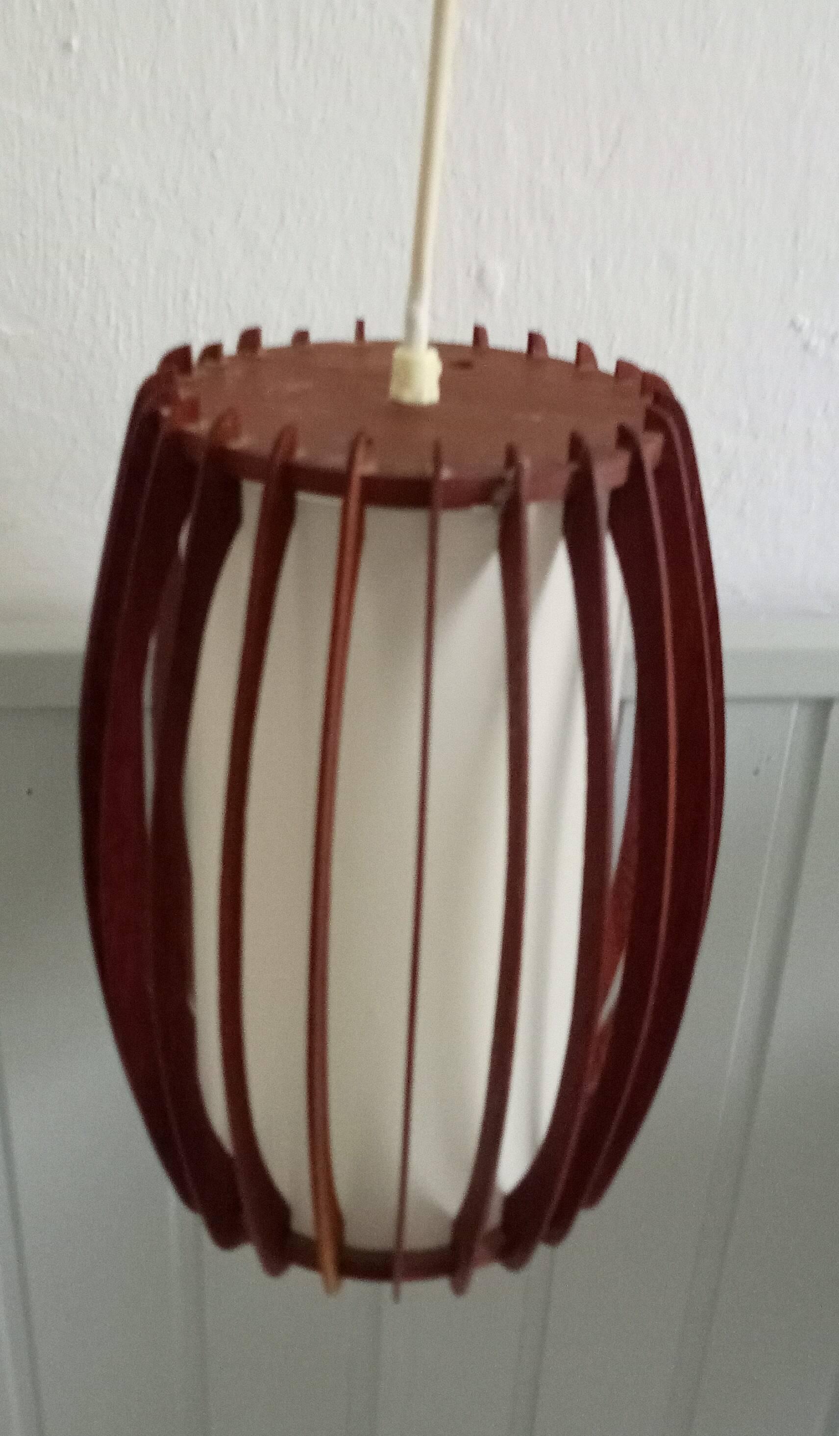 danish ceiling lamp in teak and paper from the 60s