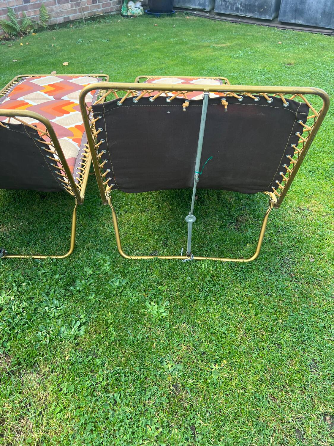 Pair of vintage Lafuma sun loungers in perfect condition