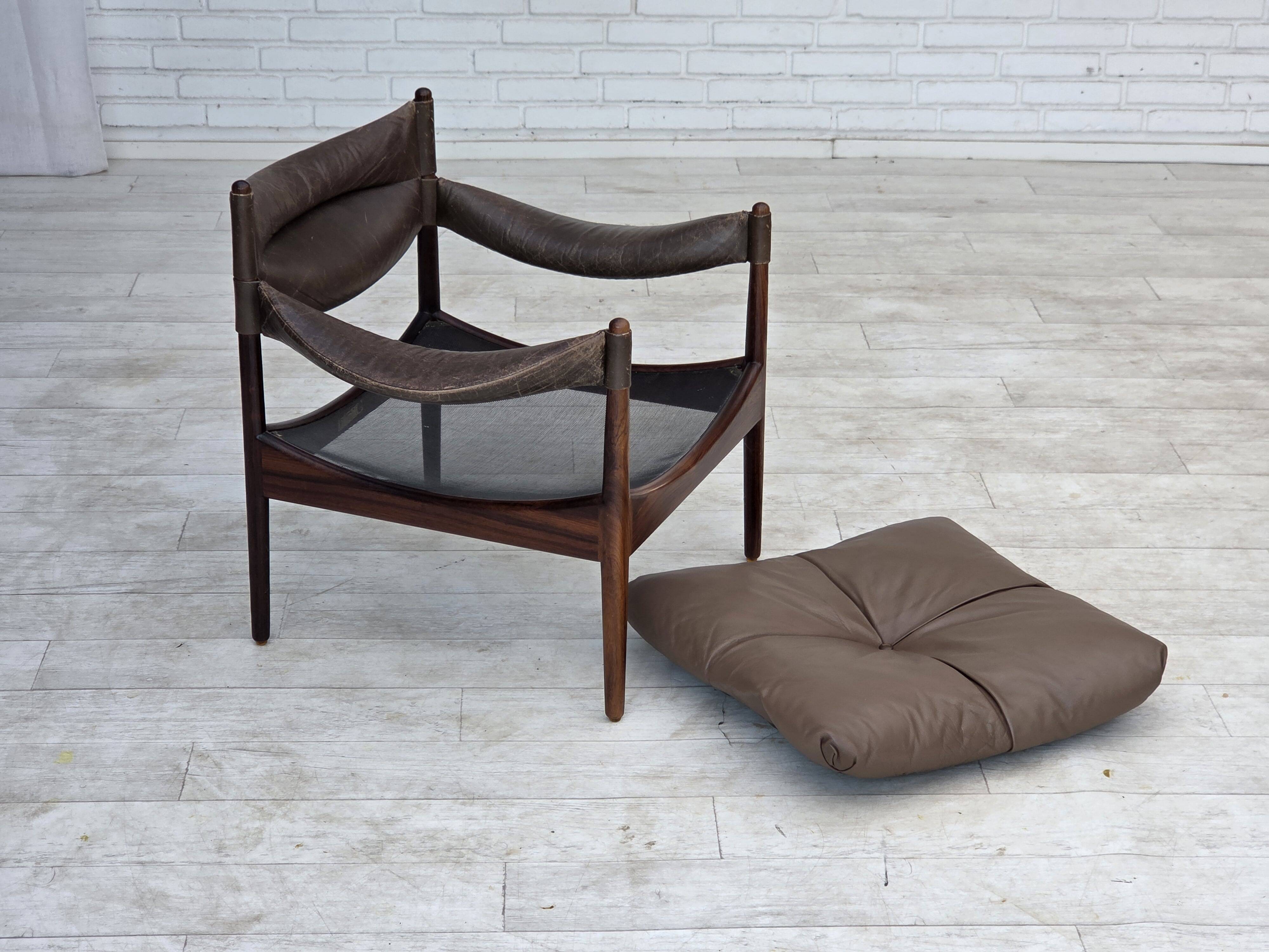 Années 1970, design danois par Kristian Vedel, fauteuil modèle "Modus".