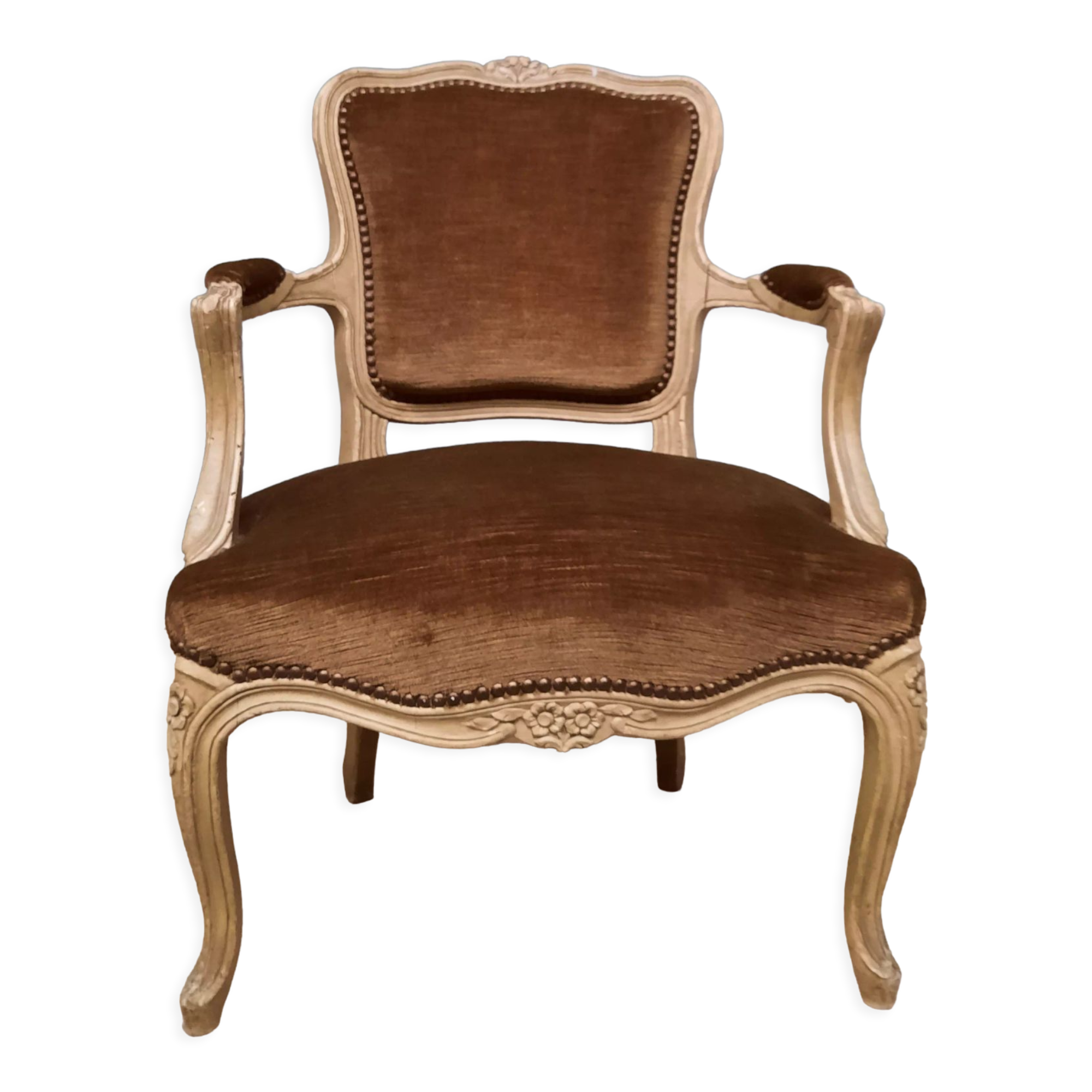 Brown Louis XV style armchair