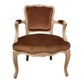 Brown Louis XV style armchair