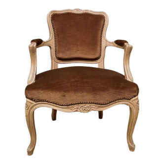 Fauteuil marron  style Louis XV